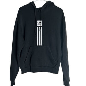 Adidas Solid Pillar Men's Hoodie Black White Size S